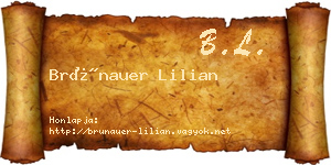 Brünauer Lilian névjegykártya